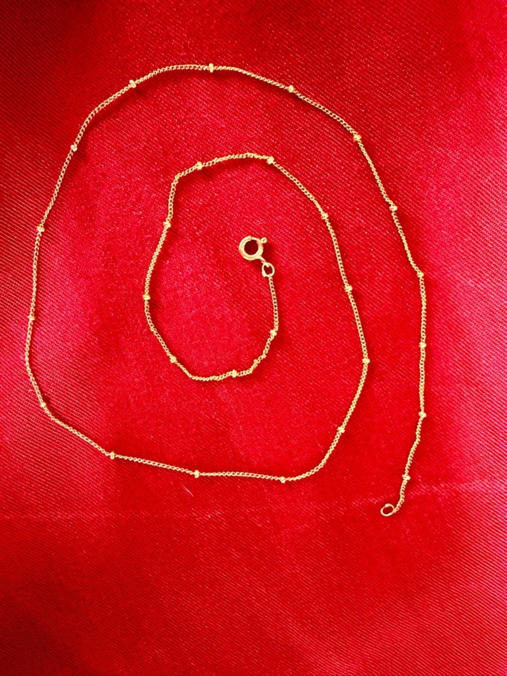 Real 10K Yellow Gold Bead Ball Chain Necklace 1.51g - 20”